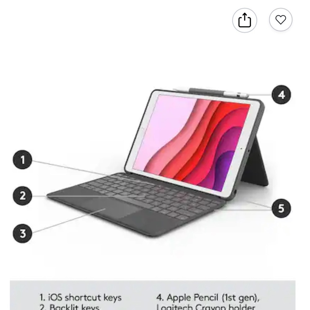 Logitech Grey Tablet Keyboard Case